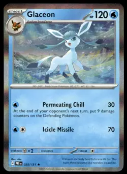 Glaceon 025/131 Holo Rare SV: Prismatic Evolutions Pokemon Holo Near Mint - Image 1
