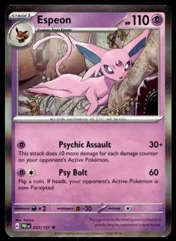 Espeon 033/131 Holo Rare SV: Prismatic Evolutions Pokemon Holo Near Mint - Image 1