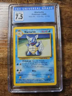 Pokemon Wartortle Base Set Unlimited 42/102 CGC 7.5 - Image 3