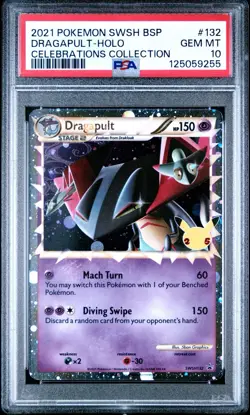 Pokemon Dragapult Prime SWSH132 Holo Celebrations PSA 10 - Image 1