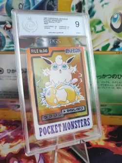 Pokemon Card Wigglytuff Psyduck Pocket Monsters Carddass 1997 Japanese PGS PSA 9 - Image 1