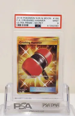 Pokemon PSA 9 MINT Crushing Hammer 166/156 Ultra Prism Full Art Ultra Rare - Image 1