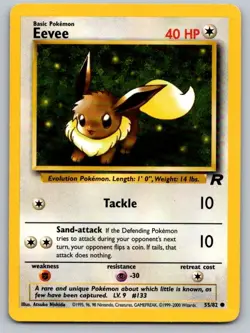 Eevee 55/82 Common Team Rocket Pokemon Unlimited Lightly Played - Image 1