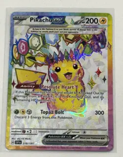 Pokemon 2024 Pikachu ex 219/191 Tera Full Art Surging Sparks - Image 1