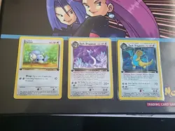 ☄ Pokemon Evolution Lot Dratini, Dark Dragonair, & Dragonite Team Rocket 1st Ed - Image 1