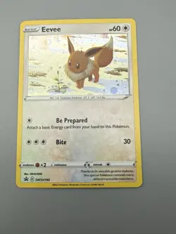 Pokemon TCG Eevee SWSH190 Sword & Shield Black Star Promo Cosmos Holo Nice! - Image 1