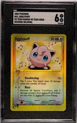 Pokemon EX Team Magma vs Team Aqua Reverse Holo #41 Jigglypuff SGC 6 - Image 1