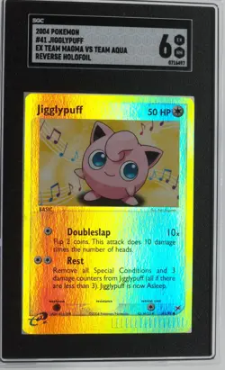 Pokemon EX Team Magma vs Team Aqua Reverse Holo #41 Jigglypuff SGC 6 - Image 2