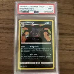 2019 POKEMON SUN & MOON UNBROKEN BONDS #117 GRENINJA-HOLO PSA 9 - Image 1