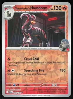 Team Rocket's Houndoom 038/182 Uncommon Destined Rivals Pokemon Reverse Holo NM - Image 1