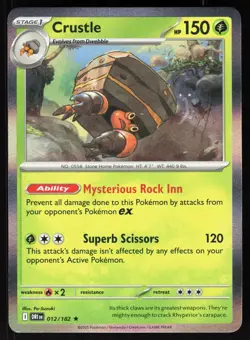 Crustle 012/182 Rare Destined Rivals Pokemon Holo NM - Image 1