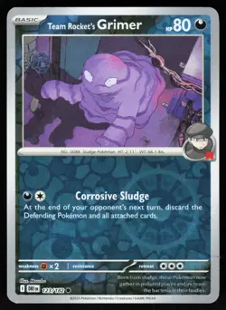 Team Rocket's Grimer 123/182 Common Destined Rivals Pokemon Reverse Holo NM - Image 1