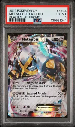 2014 POKEMON XY BLACK STAR PROMO METAGROSS EX #XY34 PSA 6 EX #130921044 - Image 1