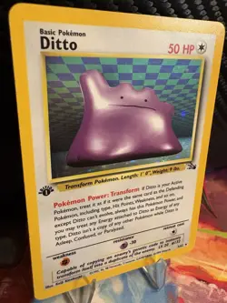 1999 WOTC Pokemon Fossil 1st Edition Ditto Holo Rare 3/62 LP+ Vintage - Image 4