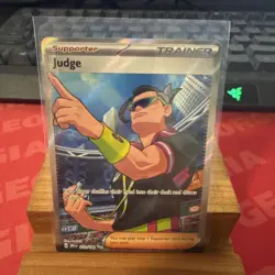 Pokemon Judge Trainer-Supporter 222/182 Destined Rivals Full Art Ultra Rare Holo - Image 1
