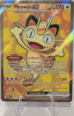 Pokemon TCG Meowth EX POR 107/088 Ultra Rare Full Art Holo 170 HP - Image 1