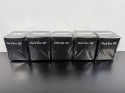 Set Of 5 Black 100+ XL Deck Boxes Magic Pokemon YuGiOh Card Storage Box - Image 1