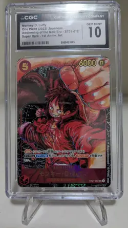 2023 ONE PIECE AWAKENING OF THE NEW ERA JAPANESE MONKEY D. LUFFY CGC 10 GEM MINT - Image 1