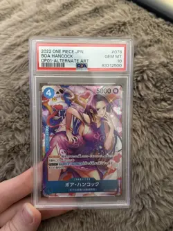 2022 ONE PIECE ROMANCE DAWN JAP BOA HANCOCK ALT ART OP01-078 PSA 10 - Image 1