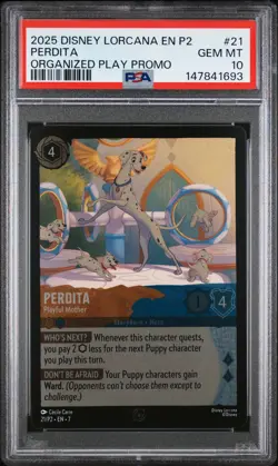 2025 DISNEY LORCANA EN P2-PROMO #21 PERDITA - PLAYFUL MOTHER PSA 10 - Image 1