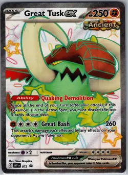 Great Tusk Ex SVP 072 - Paldean Fates Black Star Promo - Pokemon Card - NM - Image 1