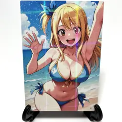 Fairy Tail Lucy Heartfilia Sexy Bikini Anime Waifu Girl Goddess Story Art Card - Image 1