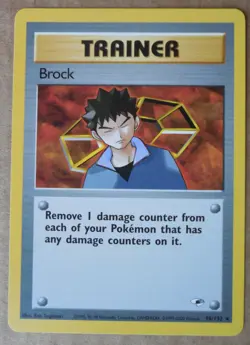 Brock 98/132 Rare Non-Holo Gym Heroes Set Pokemon Trainer Card NM - Image 1