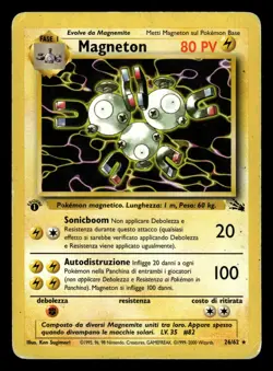 Magneton 26/62 1st Edition Non-Holo Rare Fossil Set ITALIAN Pokemon Card - Image 1