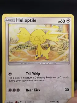 Pokemon Card Helioptile 179/236 Non Holo Cosmic Eclipse CRIMP ERROR - Image 2
