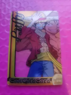 One Piece Morinaga Wafer Choco Clear Card Monkey D Luffy - Image 1