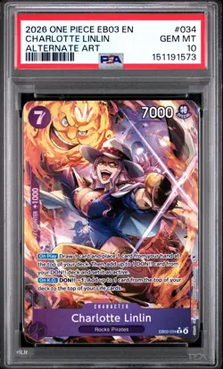 2026 One Piece Eb03 Extra Booster Heroines Edition Charlotte Linlin 10 PSA - Image 1