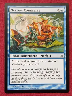 Magic The Gathering LORWYN MERROW COMMERCE blue card MTG - Image 1