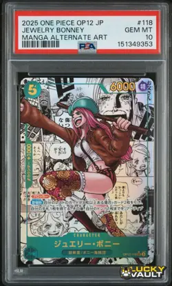 PSA 10 2025 One Piece OP12 Japanese Manga Alternate Art #118 Jewelry Bonney - Image 1
