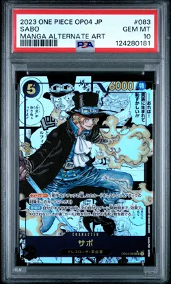 MANGA ALT ART SABO One Piece 2023 OP04 Kingdoms of Intrigue Japanese #083 PSA 10 - Image 1