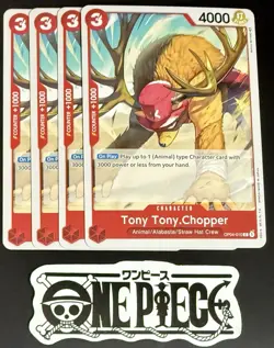 4x One Piece OP04-010 C Tony Tony.Chopper - English - Regular - Play Set - NM/M - Image 1