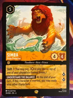 Simba - Pride Protector Azurite Sea 20/204 LEGENDARY Disney Lorcana - Image 1
