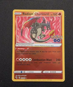 Pokemon TCG Radiant Charizard Holo Card 011/078 Pokemon Go Set - Image 1