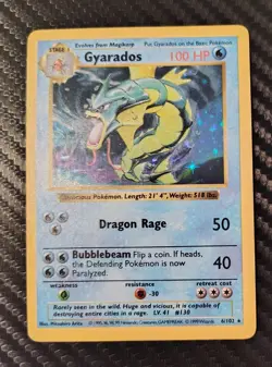 Gyarados Shadowless Holo Rare Base Set Pokemon Card MP Condition - Image 1