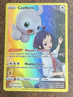Castform TG11/TG30 Lost Origin Trainer Gallery Ultra Rare Holo Pokemon Card. - Image 1