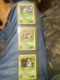Erika’s Bulbasaur, Erika’s Ivysaur, and Erika’s Venusaur POKEMON Cards - Image 1