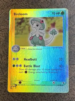 Breloom 16/109 Ruby & Sapphire Rare Reverse Holo Pokemon Card. - Image 1