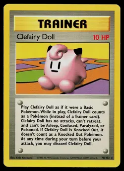 Pokemon Card - Clefairy Doll Base Set Unlimited 70/102 Rare - Image 1