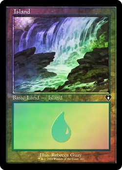 MTG FOIL Island 441 Retro Frame - Commander Masters - Image 1
