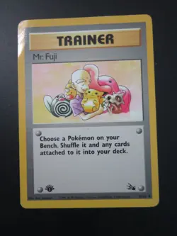 MR. FUJI 1ST EDITION POKEMON CARD 58/62 FOSSIL NON HOLO LIGHTLY PLAYED CREASED - Image 1