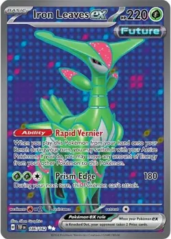 Pokemon TCG Iron Leaves ex 186/162 Temporal Forces Full Art Ultra Rare Holo - Image 1