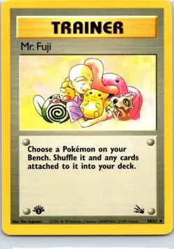 1999 Pokemon TCG Mr. Fuji Fossil Trainer Card 58/62 1st Edition Uncommon - Image 1
