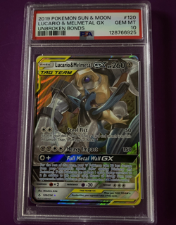 Lucario & Melmetal GX 120/214 Unbroken Bonds Pokemon PSA 10 - Image 1