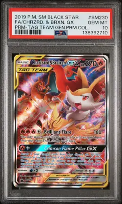 POKEMON BLACK STAR PROMO CHARIZARD & BRAIXEN GX #SM230 PSA 10 Gem Mint 138392710 - Image 1