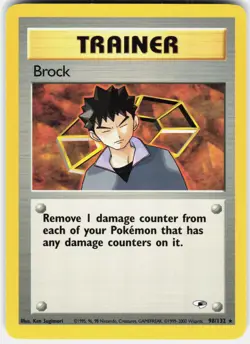 Brock 98/132 Rare Gym Heroes Pokemon Unlimited LP - Image 1