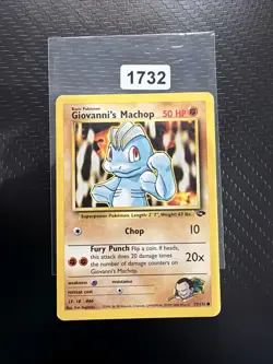Pokemon Card WOTC: Giovanni's Machop 72/132 - Gym Challenge - Image 1